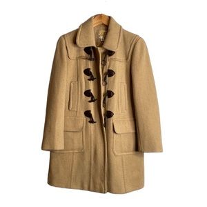 Talbots Tan Pea Coat with Black Accents